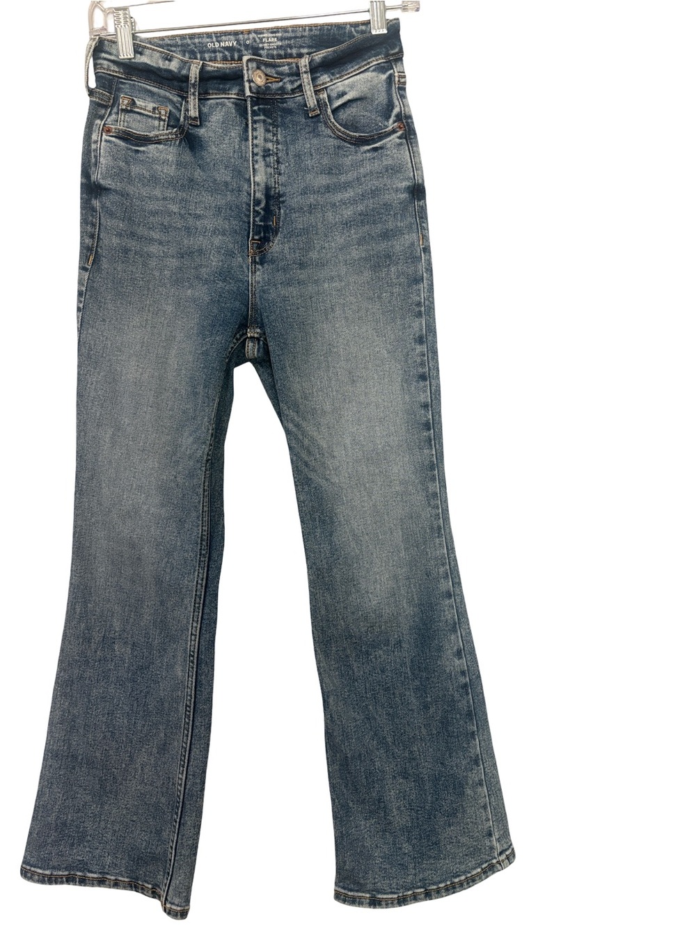 Old Navy Women’s Light Blue Flare Jeans
Higher high rise waistband